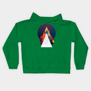 Owly climbing the coloured Holy Mountain Kids Hoodie